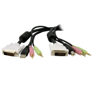 StarTech.com Cavo switch KVM DVI-D Dual Link USB 4 in 1 con audio e microfono 1,8 m immagine principale StarTech.com Cavo switch KVM DVI-D Dual Link USB 4 in 1 con audio e microfono 1,8 m