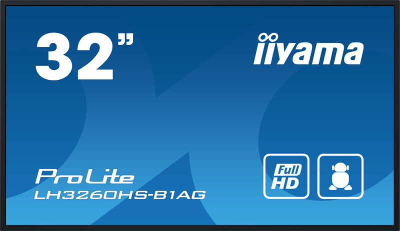 iiyama LH3260HS-B1AG visualizzatore di messaggi Pannello A digitale 80 cm (31.5") LED Wi-Fi 500 cd/m² Full HD Nero Processore integrato Android 11 24/7