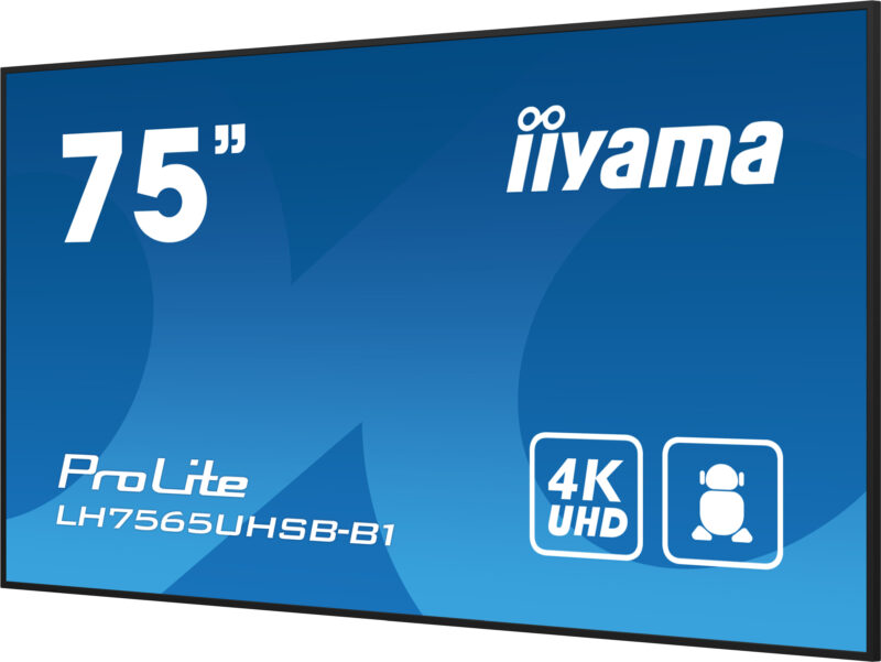 iiyama LH7565UHSB-B1 visualizzatore di messaggi Design chiosco 189,2 cm (74.5") LED Wi-Fi 800 cd/m² 4K Ultra HD Nero Processore integrato Android 11 24/7 immagine gallery 7 iiyama LH7565UHSB-B1 visualizzatore di messaggi Design chiosco 189,2 cm (74.5") LED Wi-Fi 800 cd/m² 4K Ultra HD Nero Processore integrato Android 11 24/7