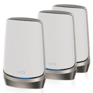NETGEAR Orbi Quad-band RBKE963 AXE11000 WiFi 6E Mesh System Quad-band (2.4 GHz / 5 GHz-1 / 5 GHz-2 / 6 GHz) Wi-Fi 6 (802.11ax) Grigio, Bianco 16 Interno