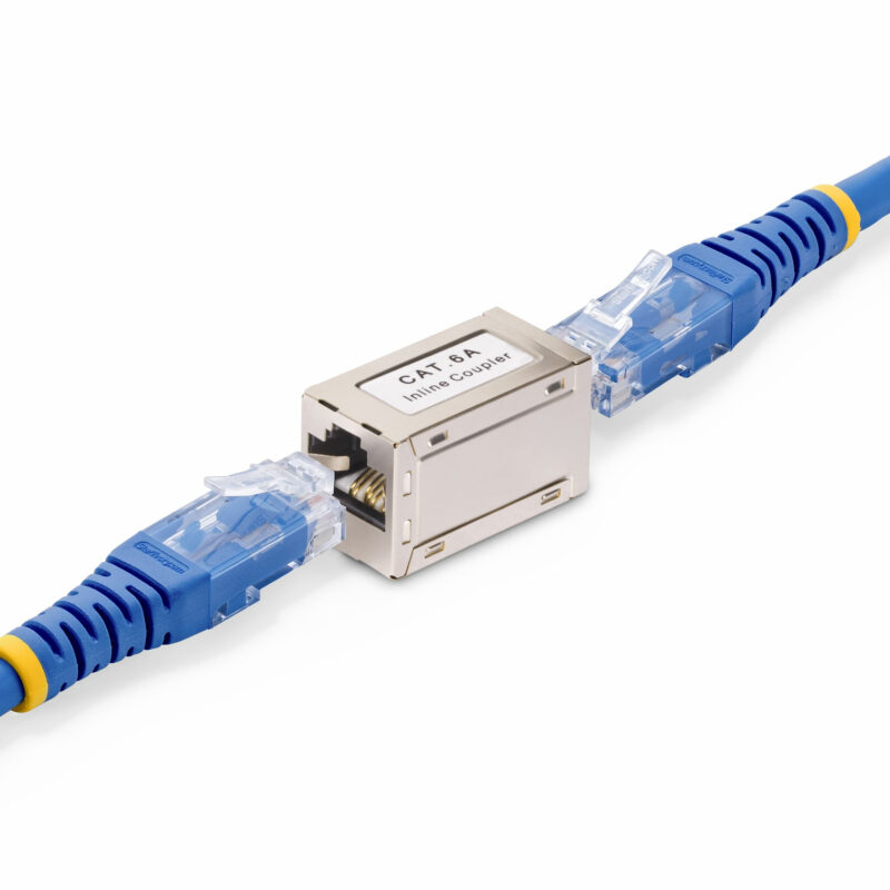 StarTech.com Accoppiatore RJ45 schermato, accoppiatore Cat6a in linea, pinout da femmina a femmina (F/F) T568B, estensione cavo Ethernet schermato