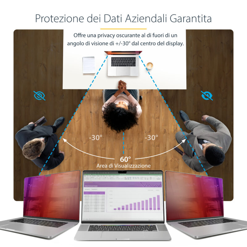 StarTech.com 142MG-PRIVACY-SCREEN schermo anti-riflesso 35,6 cm (14") Netbook Filtro per la privacy senza bordi per display