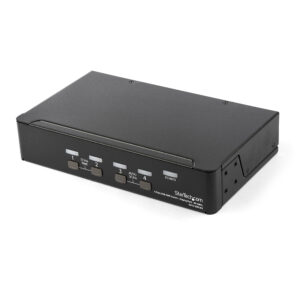 StarTech.com Switch KVM DisplayPort a 4 porte - 4K 60Hz - Schermo singolo - Switch KVM USB UHD DP 1.2 a doppia porta - Hub USB 2.0 integrato e audio - Dell, HP, Apple, Lenovo - TAA