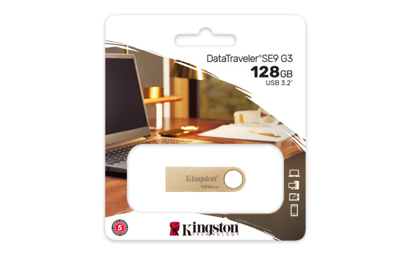 Kingston Technology DataTraveler 128GB 220MB/s Drive USB 3.2 Gen 1 in Metallo SE9 G3