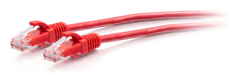C2G Cavo patch di rete Ethernet sottile Cat6a antigroviglio, non schermato (UTP) da 7,6 m - Rosso