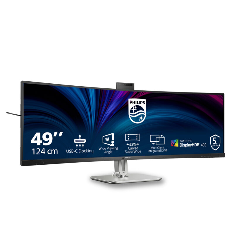 Philips 5000 series 49B2U5900CH/00 LED display 124 cm (48.8") 5120 x 1440 Pixel Dual QHD LCD Nero immagine gallery 2 Philips 5000 series 49B2U5900CH/00 LED display 124 cm (48.8") 5120 x 1440 Pixel Dual QHD LCD Nero