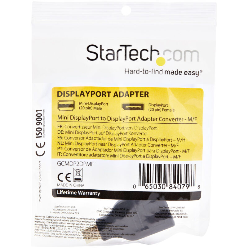StarTech.com Adattatore Compatto da Mini DisplayPort a DisplayPort - Video UHD 4K x 2K - Convertitore Mini DP a DP - Adattatore mDP a DP 1.2 - Notebook mDP a Monitor DisplayPort - M/F