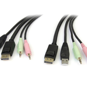 StarTech.com Cavo switch KVM DisplayPort USB 4 in 1 con audio e microfono 1,8 m immagine principale StarTech.com Cavo switch KVM DisplayPort USB 4 in 1 con audio e microfono 1,8 m