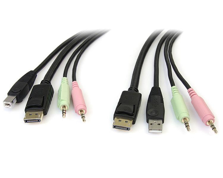 StarTech.com Cavo switch KVM DisplayPort USB 4 in 1 con audio e microfono 1,8 m immagine principale StarTech.com Cavo switch KVM DisplayPort USB 4 in 1 con audio e microfono 1,8 m