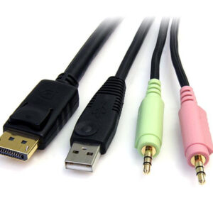 StarTech.com Cavo switch KVM DisplayPort USB 4 in 1 con audio e microfono 1,8 m immagine gallery 2 StarTech.com Cavo switch KVM DisplayPort USB 4 in 1 con audio e microfono 1,8 m