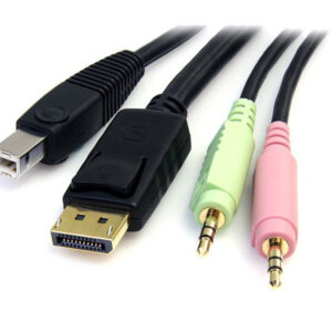 StarTech.com Cavo switch KVM DisplayPort USB 4 in 1 con audio e microfono 1,8 m immagine gallery 3 StarTech.com Cavo switch KVM DisplayPort USB 4 in 1 con audio e microfono 1,8 m