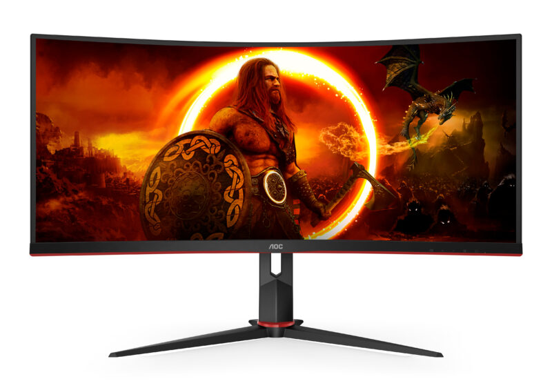 AOC G2 CU34G2XP Monitor PC 86,4 cm (34") 3440 x 1440 Pixel UltraWide Quad HD LED Nero, Rosso