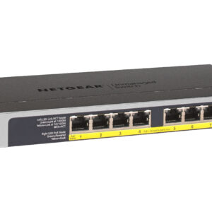 NETGEAR GS108LP Non gestito Gigabit Ethernet (10/100/1000) Supporto Power over Ethernet (PoE) 1U Nero, Grigio