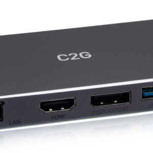 C2G Docking station USB-C 7 in 1 con tecnologia MST a doppio display con HDMI, DisplayPort, Ethernet, USB e Power Delivery fino a 100 W - 4K 60 Hz