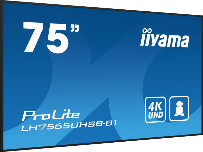 iiyama LH7565UHSB-B1 visualizzatore di messaggi Design chiosco 189,2 cm (74.5") LED Wi-Fi 800 cd/m² 4K Ultra HD Nero Processore integrato Android 11 24/7 immagine gallery 4 iiyama LH7565UHSB-B1 visualizzatore di messaggi Design chiosco 189,2 cm (74.5") LED Wi-Fi 800 cd/m² 4K Ultra HD Nero Processore integrato Android 11 24/7