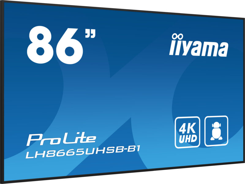 iiyama LH8665UHSB-B1 visualizzatore di messaggi Design chiosco 2,18 m (86") LED Wi-Fi 800 cd/m² 4K Ultra HD Nero Processore integrato Android 11 24/7