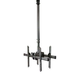 StarTech.com Supporto a Soffitto per due TV - Staffa per 2 Monitor con asta telescopica regolabile - Inclinazione/Rotazione/Orientamento - Staffa VESA per Schermi da 32 a 75"