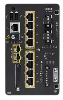 Cisco Catalyst IE-3300-8T2S-E switch di rete Gestito L2 Gigabit Ethernet (10/100/1000) Nero immagine principale Cisco Catalyst IE-3300-8T2S-E-RF switch di rete Gestito L2 Gigabit Ethernet (10/100/1000) Nero