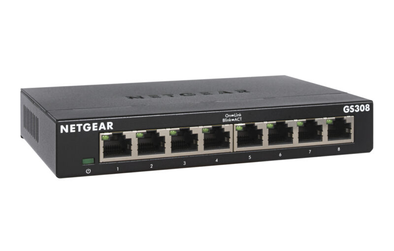 NETGEAR GS308-300PES switch di rete Non gestito L2 Gigabit Ethernet (10/100/1000) Nero