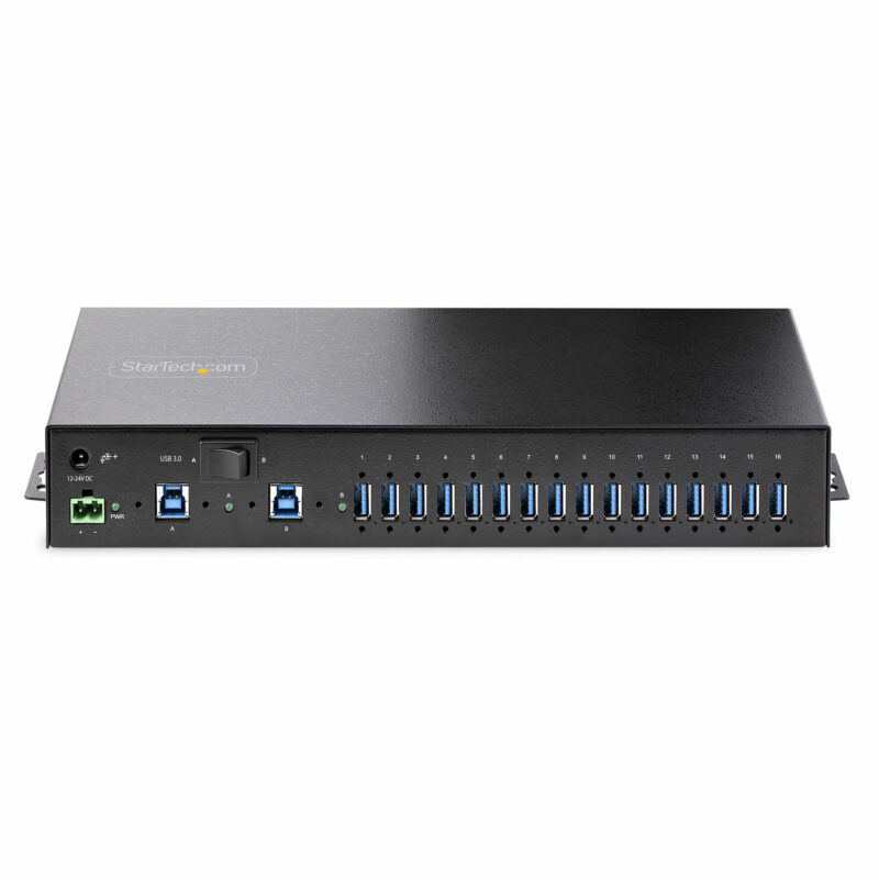 StarTech.com Hub USB Industriale 5Gbps a 16 porte con adattatore di alimentazione, enclosure in metallo, montabile, protezione ESD, alimentazione a morsettiera, ricarica USB, Switch per duplice host immagine gallery 3 StarTech.com Hub USB Industriale 5Gbps a 16 porte con adattatore di alimentazione, enclosure in metallo, montabile, protezione ESD, alimentazione a morsettiera, ricarica USB, Switch per duplice host