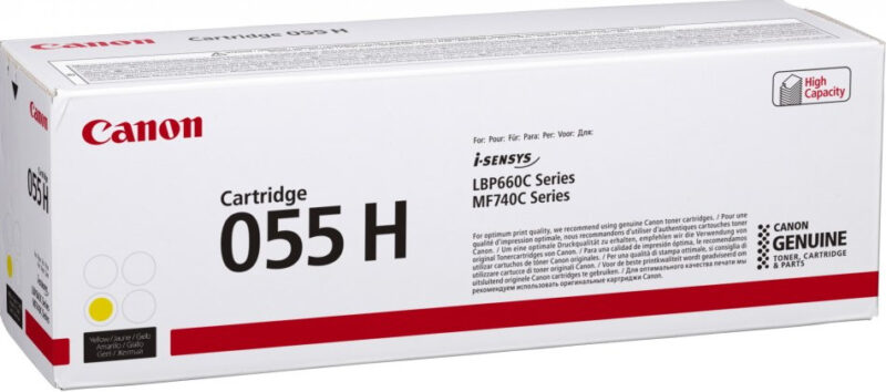 Canon 055H cartuccia toner 1 pz Originale Giallo immagine principale Canon 055H cartuccia toner 1 pz Originale Giallo