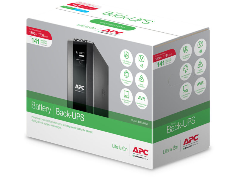APC BR1300MI gruppo di continuità (UPS) A linea interattiva 1,3 kVA 780 W 8 presa(e) AC immagine gallery 7 APC BR1300MI gruppo di continuità (UPS) A linea interattiva 1,3 kVA 780 W 8 presa(e) AC