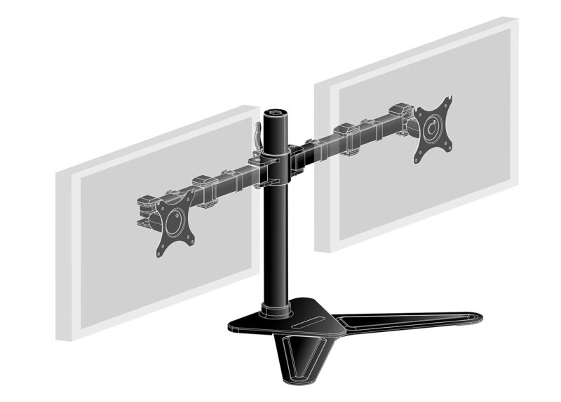 iiyama DS1002D-B1 Supporti a parete per TV 76,2 cm (30") Scrivania Nero