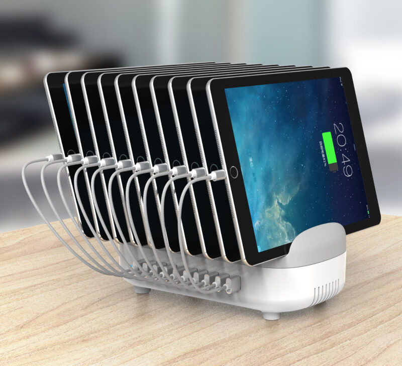 Compulocks 10PUSBDKS-UK organizzatore per stazioni di carica Libera installazione Grigio, Bianco