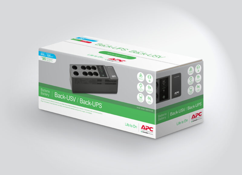 APC BE850G2-GR gruppo di continuità (UPS) Standby (Offline) 0,85 kVA 520 W 8 presa(e) AC immagine gallery 7 APC BE850G2-GR gruppo di continuità (UPS) Standby (Offline) 0,85 kVA 520 W 8 presa(e) AC