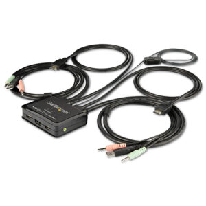 StarTech.com Switch KVM HDMI a 2 porte 4K 60Hz - Switch KVM compatto a doppia porta UHD/Ultra HD USB con cavi da 4 piedi integrati e audio - Alimentazione tramite bus e commutazione remota - MacBook ThinkPad immagine principale StarTech.com Switch KVM HDMI a 2 porte 4K 60Hz - Switch KVM compatto a doppia porta UHD/Ultra HD USB con cavi da 4 piedi integrati e audio - Alimentazione tramite bus e commutazione remota - MacBook ThinkPad