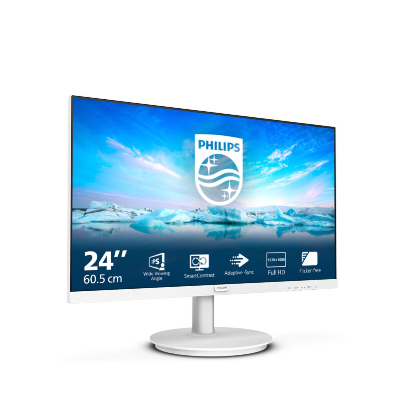 Philips V Line 241V8AW/00 Monitor PC 60,5 cm (23.8") 1920 x 1080 Pixel Full HD LCD Bianco immagine gallery 2 Philips V Line 241V8AW/00 Monitor PC 60,5 cm (23.8") 1920 x 1080 Pixel Full HD LCD Bianco