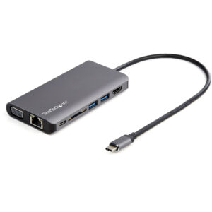 StarTech.com Adattatore multiporta USB C - Mini dock da viaggio USB-C con HDMI 4K o VGA 1080p - Hub USB 3.0 3x, SD, GbE, audio, pass-through PD da 100 W - Docking station portatile per laptop / tablet immagine principale StarTech.com Adattatore multiporta USB C - Mini dock da viaggio USB-C con HDMI 4K o VGA 1080p - Hub USB 3.0 3x, SD, GbE, audio, pass-through PD da 100 W - Docking station portatile per laptop / tablet