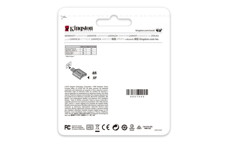 Kingston Technology MobileLite Plus lettore di schede USB 3.2 Gen 1 (3.1 Gen 1) Type-A Nero