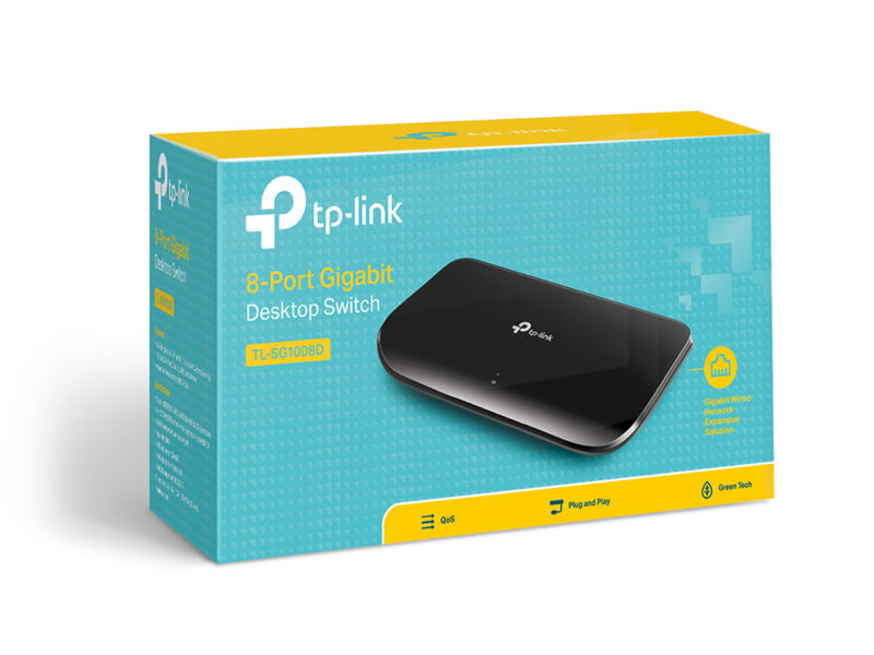 TP-Link TL-SG1008D switch di rete Non gestito Gigabit Ethernet (10/100/1000) Nero