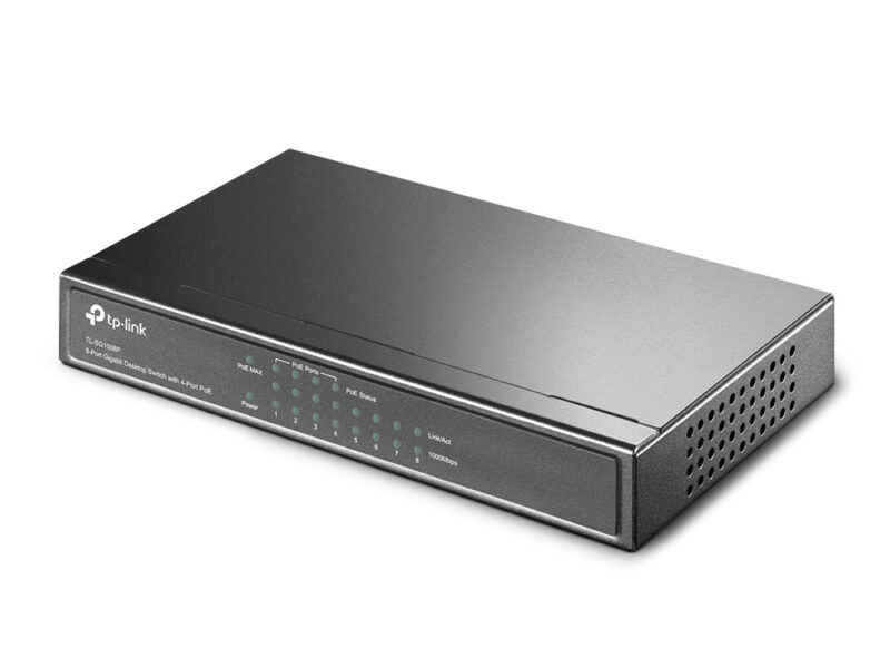TP-Link TL-SG1008P switch di rete Non gestito Gigabit Ethernet (10/100/1000) Supporto Power over Ethernet (PoE) Nocciola