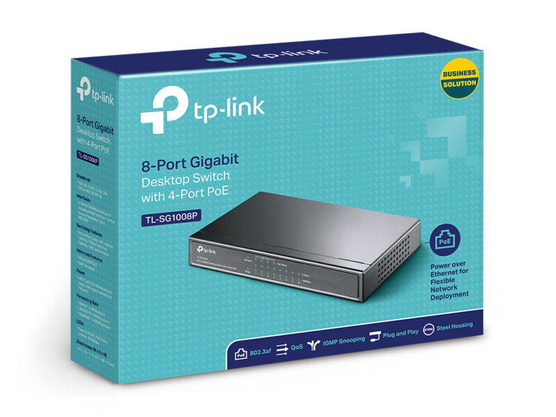 TP-Link TL-SG1008P switch di rete Non gestito Gigabit Ethernet (10/100/1000) Supporto Power over Ethernet (PoE) Nocciola