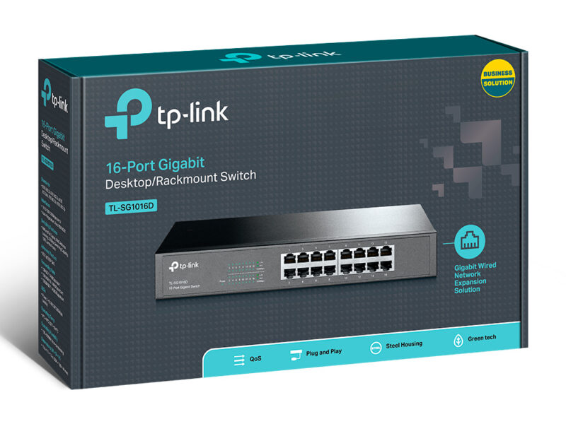 TP-Link TL-SG1016D switch di rete Non gestito L2 Gigabit Ethernet (10/100/1000) Nero