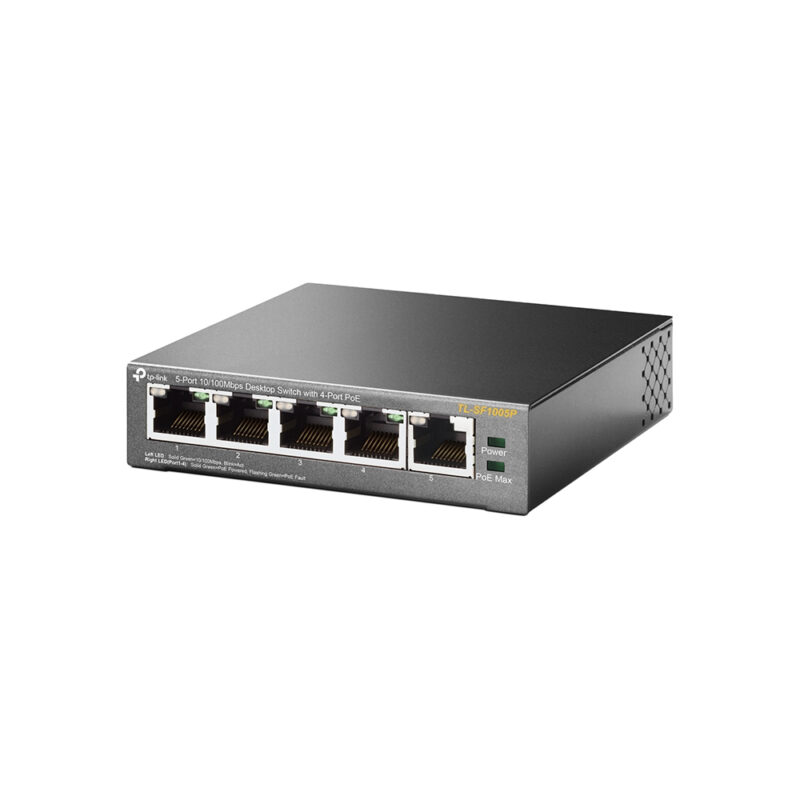 TP-Link TL-SF1005P switch di rete Non gestito Fast Ethernet (10/100) Supporto Power over Ethernet (PoE) Nero immagine gallery 3 TP-Link TL-SF1005P switch di rete Non gestito Fast Ethernet (10/100) Supporto Power over Ethernet (PoE) Nero