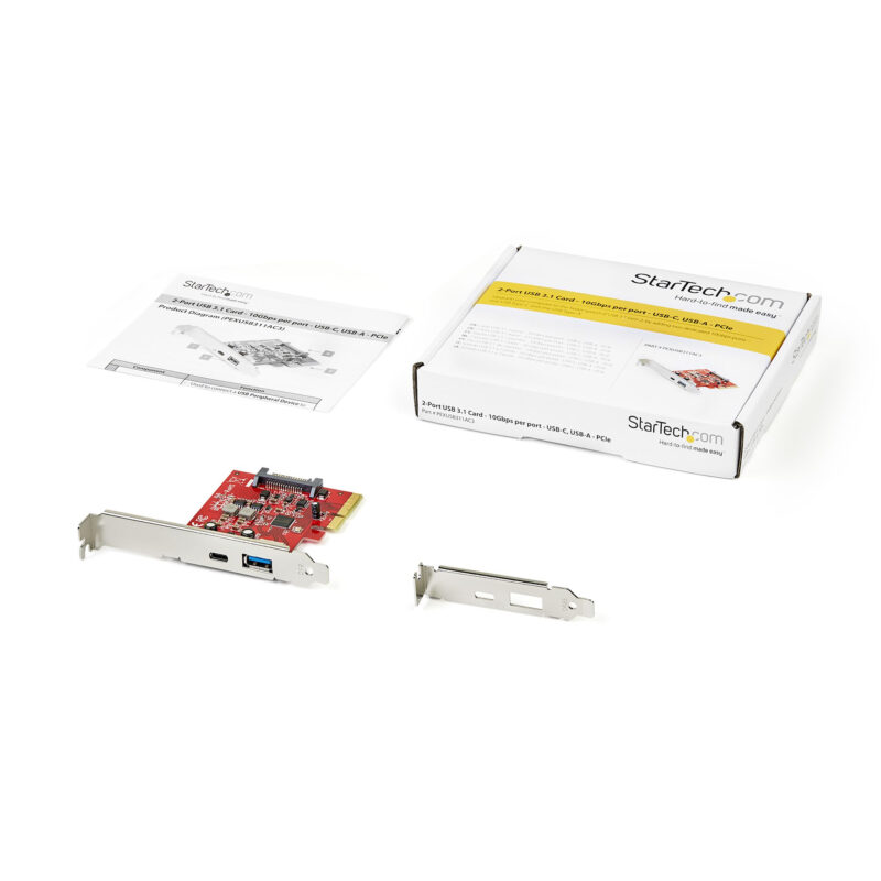 StarTech.com Scheda PCI Express USB-C USB-A a 2 porte - Adattatore scheda controller host USB 3.2 Gen 2 PCI Express Tipo C/A 10 Gpbs - Scheda di espansione PCIe -Hub USB interno - Windows, macOS, Linux immagine gallery 4 StarTech.com Scheda PCI Express USB-C USB-A a 2 porte - Adattatore scheda controller host USB 3.2 Gen 2 PCI Express Tipo C/A 10 Gpbs - Scheda di espansione PCIe -Hub USB interno - Windows, macOS, Linux