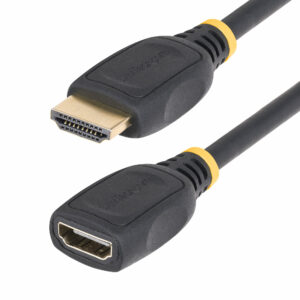 StarTech.com Cavo prolunga HDMI 2.0 da 1m, cavo HDMI ad alta velocità, 4K 60Hz, cavo adattatore di prolunga HDMI da maschio a femmina, cavetto HDMI salvaporta, M/F