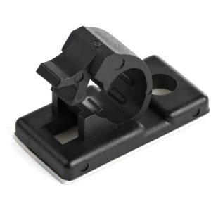 StarTech.com 100 Clip Fermacavi Autoadesivi Nero - Graffette Fermacavo Adesive da Scrivania per Cavi Elettrici/Rete - Supporto Fermacavi - Fermacavo in Plastica - Classe Antincendio UL/94V-2