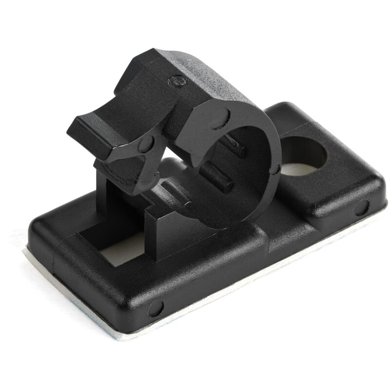 StarTech.com 100 Clip Fermacavi Autoadesivi Nero - Graffette Fermacavo Adesive da Scrivania per Cavi Elettrici/Rete - Supporto Fermacavi - Fermacavo in Plastica - Classe Antincendio UL/94V-2
