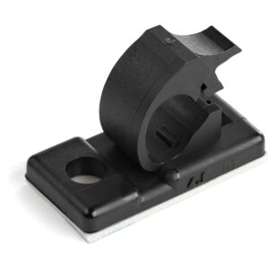 StarTech.com 100 Clip Fermacavi Autoadesivi Nero - Graffette Fermacavo Adesive da Scrivania per Cavi Elettrici/Rete - Supporto Fermacavi - Fermacavo in Plastica - Classe Antincendio UL/94V-2