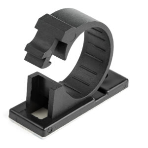 StarTech.com 100 Clip Fermacavi Autoadesivi Nero - Graffette Fermacavo Adesive da Scrivania per Cavi Elettrici/Rete - Supporto Fermacavi - Fermacavo in Plastica - Classe Antincendio UL/94V-2