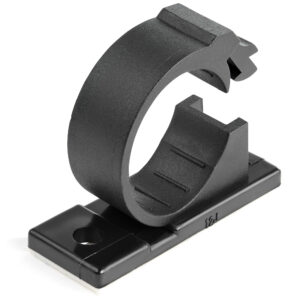 StarTech.com 100 Clip Fermacavi Autoadesivi Nero - Graffette Fermacavo Adesive da Scrivania per Cavi Elettrici/Rete - Supporto Fermacavi - Fermacavo in Plastica - Classe Antincendio UL/94V-2