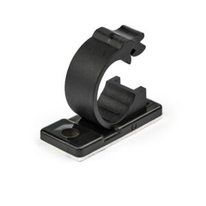 StarTech.com 100 Clip Fermacavi Autoadesivi Nero - Graffette Fermacavo Adesive da Scrivania per Cavi Elettrici/Rete - Supporto Fermacavi - Fermacavo in Plastica - Classe Antincendio UL/94V-2