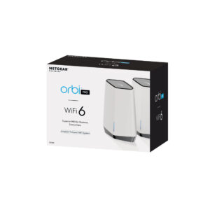 NETGEAR Orbi Pro WiFi 6 Tri-band Mesh System (SXK80) Banda tripla (2.4 GHz/5 GHz/5 GHz) Wi-Fi 6 (802.11ax) Grigio, Bianco 9 Interno