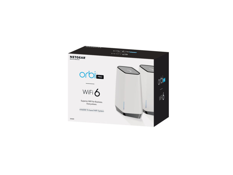 NETGEAR Orbi Pro WiFi 6 Tri-band Mesh System (SXK80) Banda tripla (2.4 GHz/5 GHz/5 GHz) Wi-Fi 6 (802.11ax) Grigio, Bianco 9 Interno
