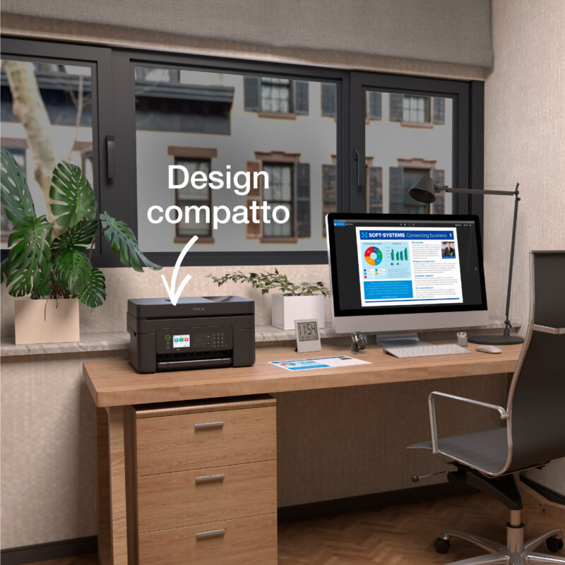 Epson WorkForce WF-2950DWF stampante multifunzione A4 getto d'inchiostro (stampa, scansione, copia), Display LCD 6.1cm, ADF, WiFi Direct, AirPrint, 3 mesi di inchiostro incluso con ReadyPrint