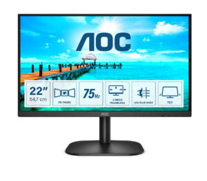 AOC B2 22B2H/EU LED display 54,6 cm (21.5") 1920 x 1080 Pixel Full HD Nero immagine principale AOC B2 22B2H/EU LED display 54,6 cm (21.5") 1920 x 1080 Pixel Full HD Nero